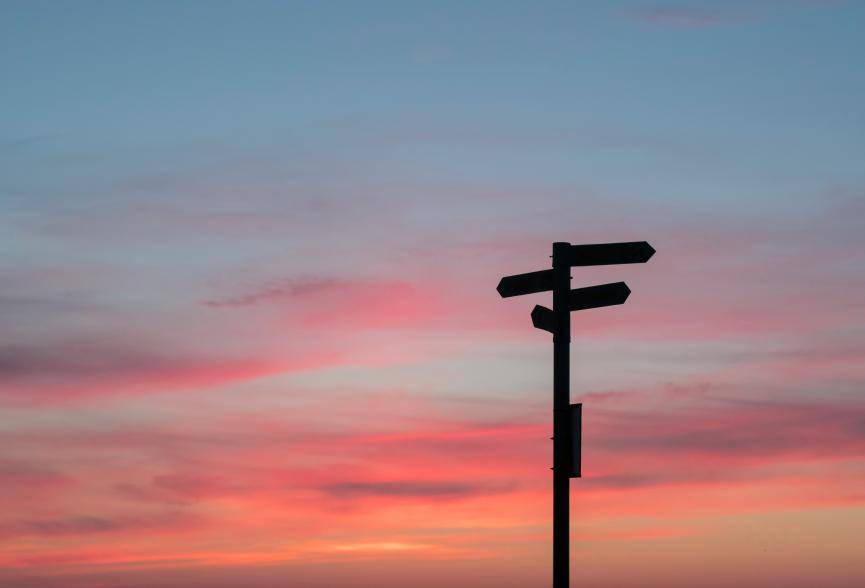 Sunset signpost 